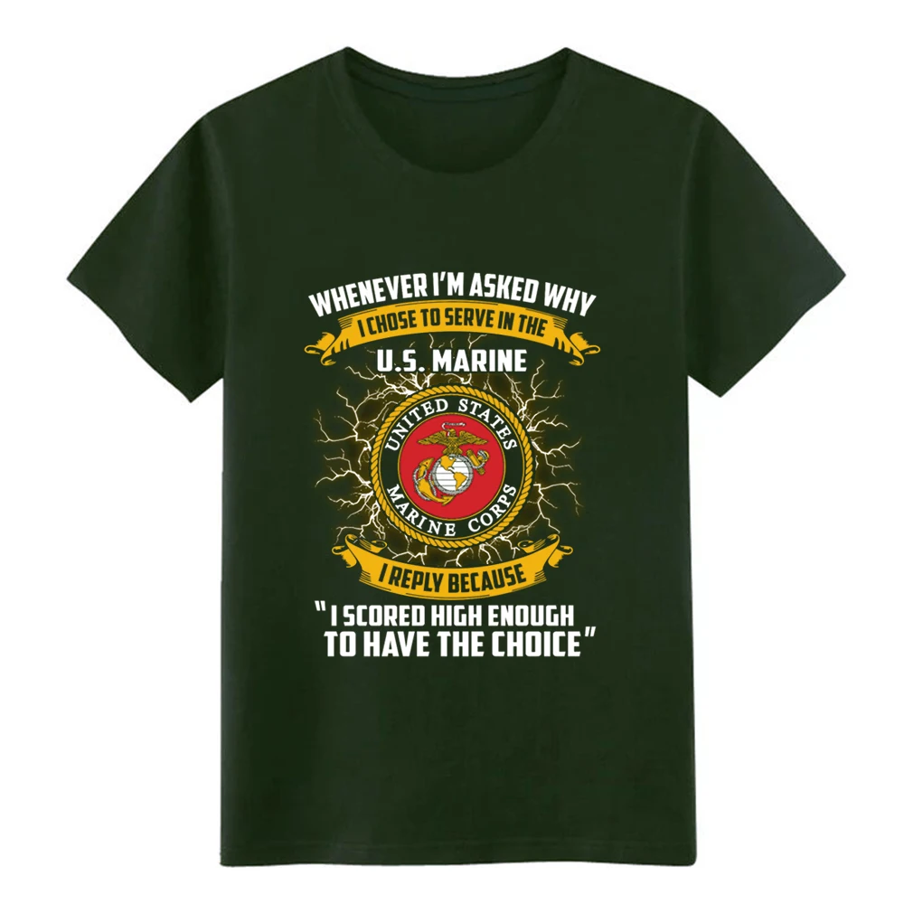 Мужская футболка с надписью I chose to serve in the U.S Marine хлопковая S-XXXL по индивидуальному