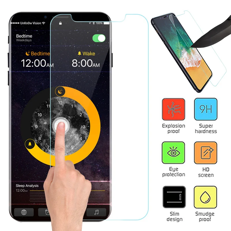 С уровнем твердости 9H защитная пленка из закаленного стекла для iphone X 6 7 5 s se/6/6s/8 plus