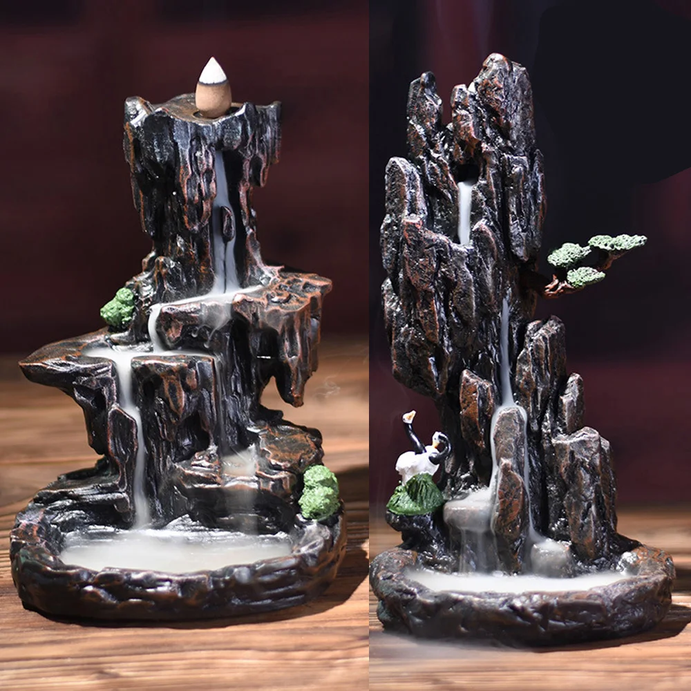 1 шт. абсолютно новая смола в форме горы дым водопад задний поток ладан горелка