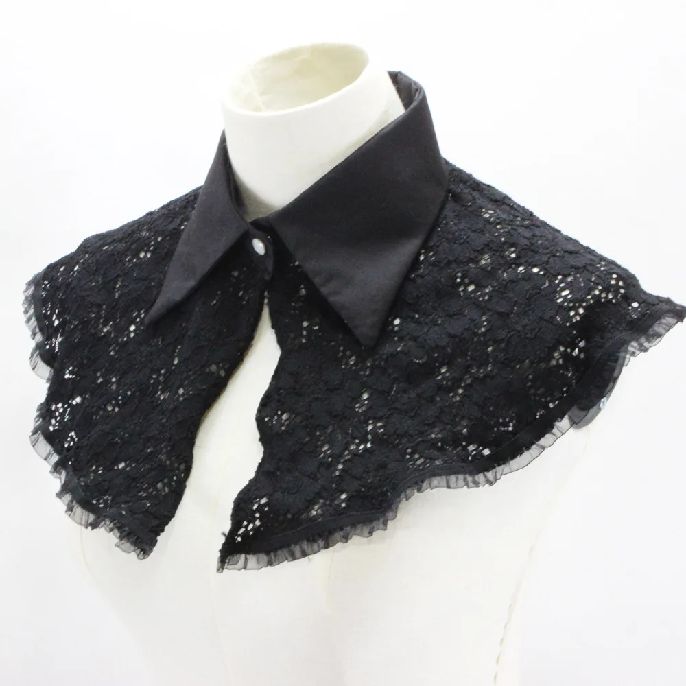 Черный хлопковый воротник щедрый древесина уши морской Воротник Украшение