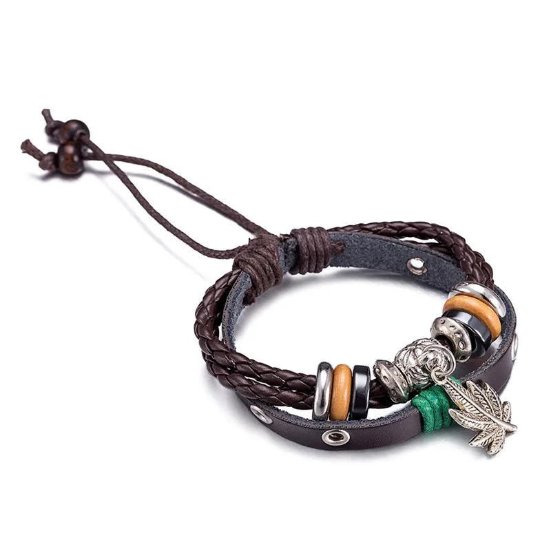 Панк коричневый Браслеты для Для женщин мужчин браслет женский Пояса из