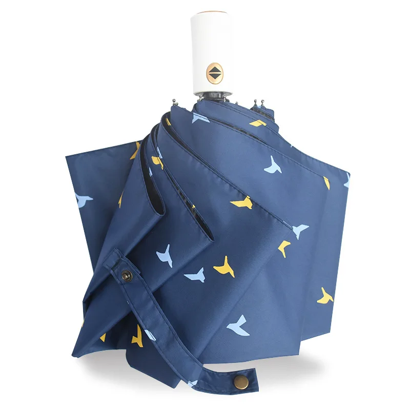 Три складной зонт черное покрытие солнечные и дождливые автоматические зонты