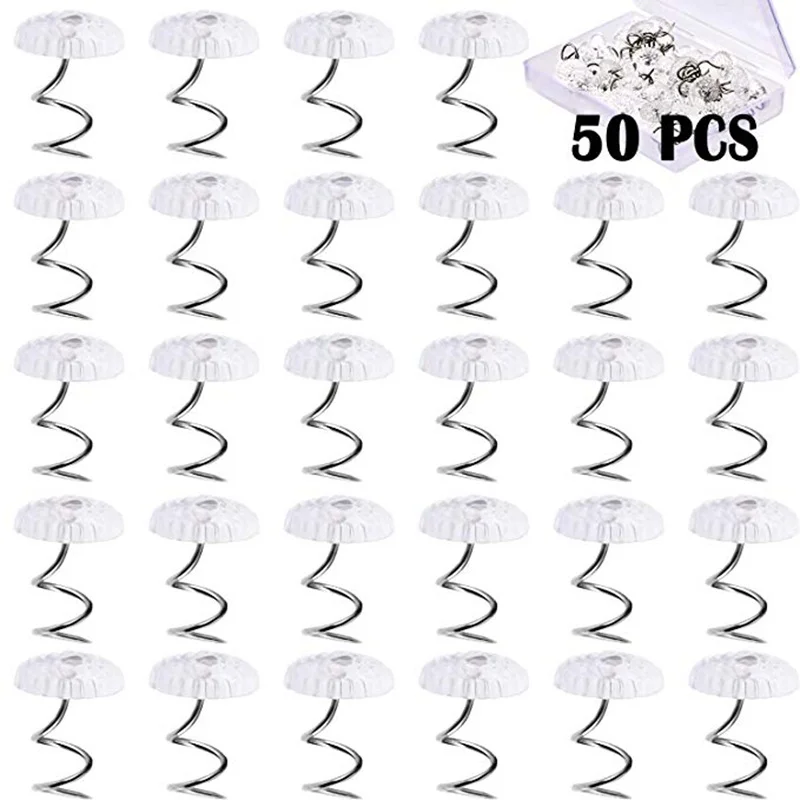 

30/50/100PCS Twist Pins Upholstery Clear Heads Holds Bedskirts Couch Sofa Headliner Repair Loose Drapery Pins Push Slip Covers