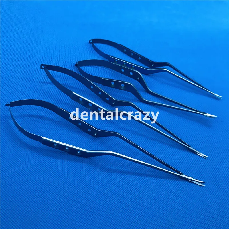 NEW Titanium Alloy Curved Head Yasargil Mircro Scissor Bayonet Flat handle 20cm/21cm/22.5cm |