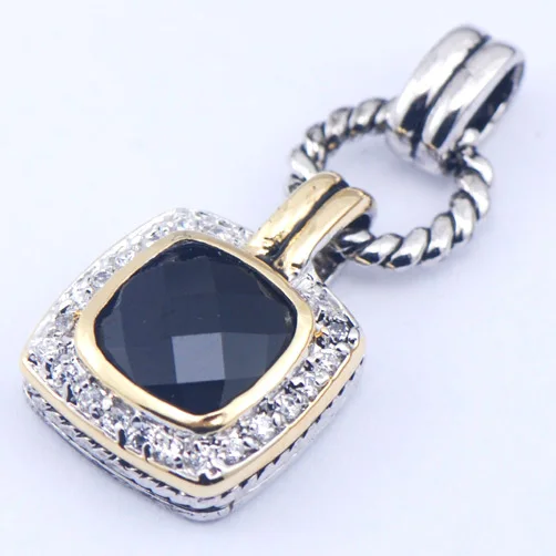 Новинка женская подвеска из серебра с черным ониксом и стразами TE362|pendant mobile|pendant