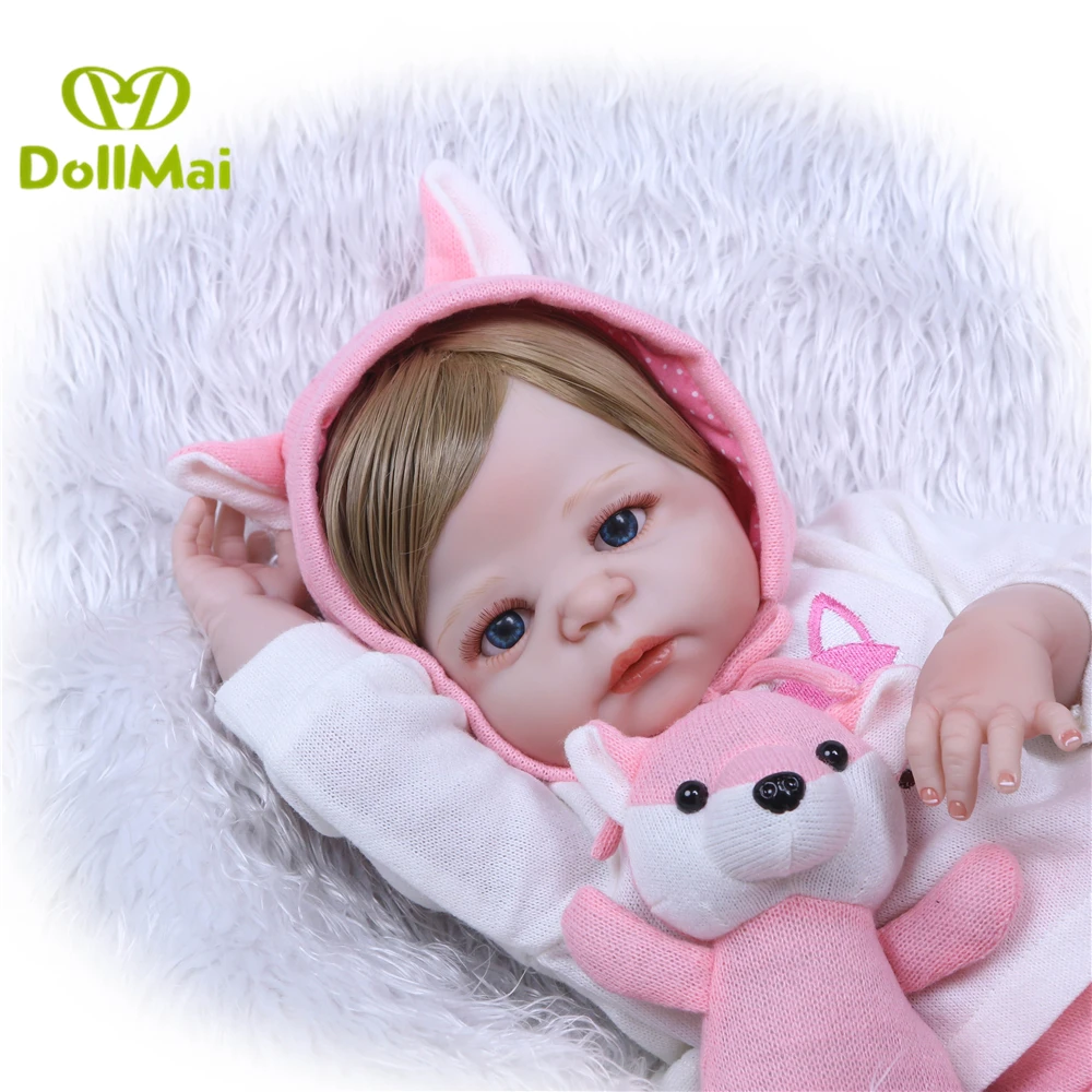 Kawaii Fox baby reborn 57 см полный Силиконовый реборн Детские куклы Настоящий