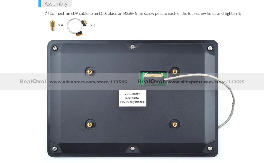 FriendlyARM 7 дюймов eDP ЖК-дисплей Дисплей с Кепки-Touch HD702E Разрешение 800x1280 Поддержка высокого разрешения Android lubuntu NanoPC-T4