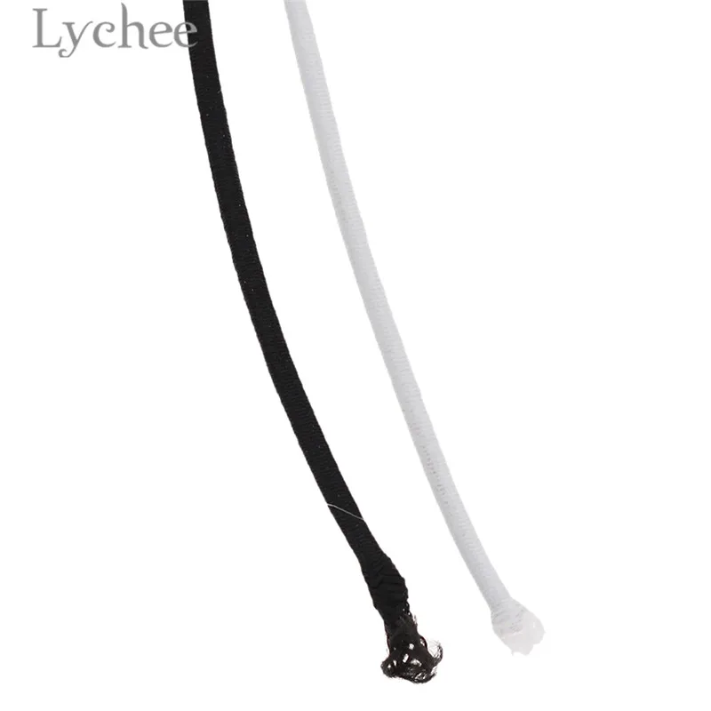 Lychee 5 ярдов 2,5 мм круглый эластичный шнур черный белый эластичная лента DIY швейный материал для одежды
