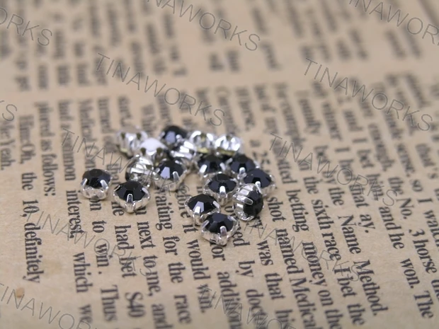 

FREE SHIPPING 200pcs/lot Black Rhinestone Buttons Apparel Accessory Decoration Garment Accessory SS16/4.0mm