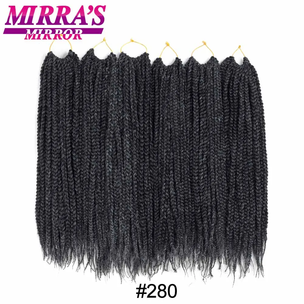 Mirra'S зеркало 1" 18" коробка косички волосы крючком Наращивание волос Синтетические косички волос серебристо-серый цвет жука 24 пряди/упаковка - Цвет: #1