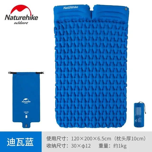 with air bag Naturehike Надувной Спальный Коврик для кемпинга с подушкой двойной воздушный матрац Подушка спальный мешок надувные диваны надувной диван - Цвет: with air bag