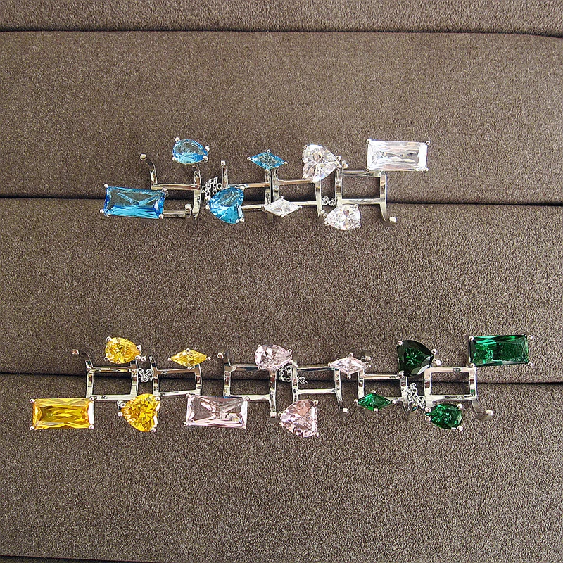 Модное двойное кольцо с кубическим цирконием AAA ювелирные изделия для