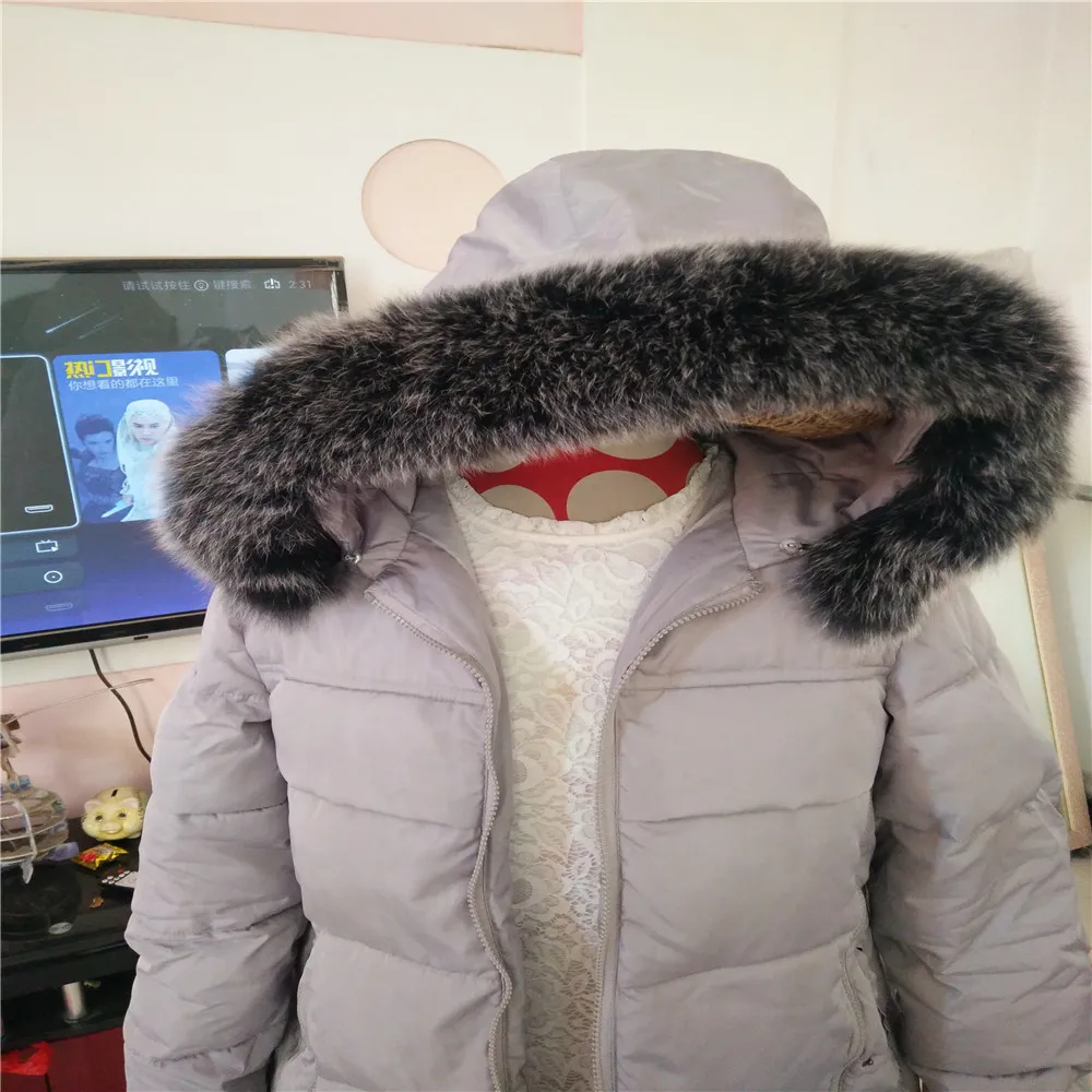 Модный высококачественный воротник из натурального Лисьего меха для куртки