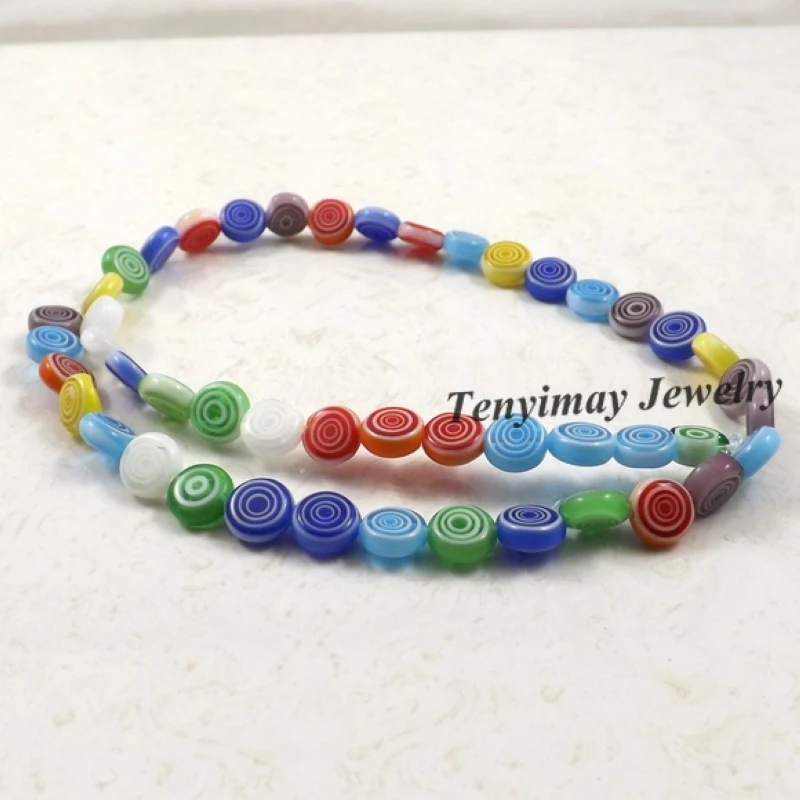 8 мм продолговатые круглые стеклянные бусины смешанных цветов дизайн с