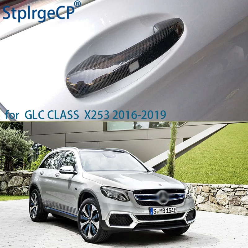 100% натуральное углеродное волокно Авто Внешняя Дверная ручка Крышка для Mercedes Benz