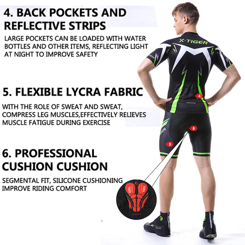 X Tiger Pro Набор Джерси для велоспорта Одежда Майо Ciclismo MTB езды на велосипеде