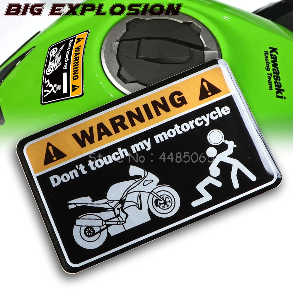 Для Kawasaki NINJA Yamaha Honda Suzuki KTM Ducati MONSTER KTM 3D предупреждающая наклейка не прикасайтесь к стикеру крышка моего мотоцикла