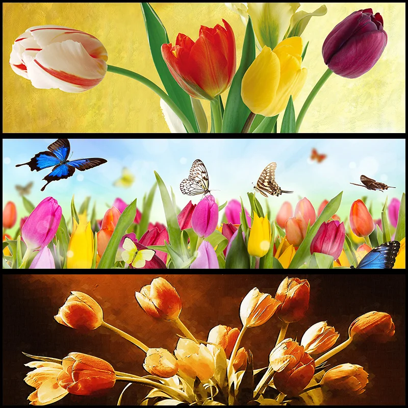 

5D DIY Diamond Painting Full square Diamond Flower Diamond Embroidery Beautiful tulips Cross stitch Rhinestone Mosaic decor gift