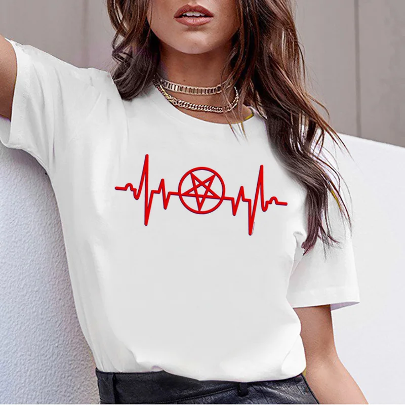 Satanic Satan Demon Grim Reaper Satanism Hell забавная футболка злой дух череп футболка женская страшная Футболка Женский Хэллоуин - Цвет: 3174