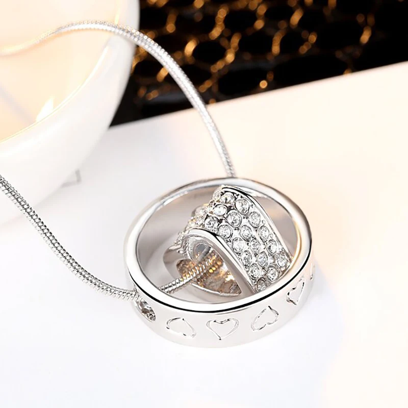 Time Runs CZ Love Necklace Party Tiny Heart for Women Gifts Women's Jewelry Necklaces | Украшения и аксессуары