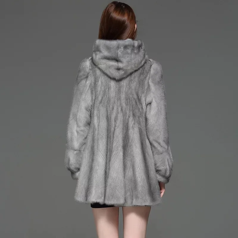 Роскошные Брендовые женские натуральная норковая Меховая куртка длинная