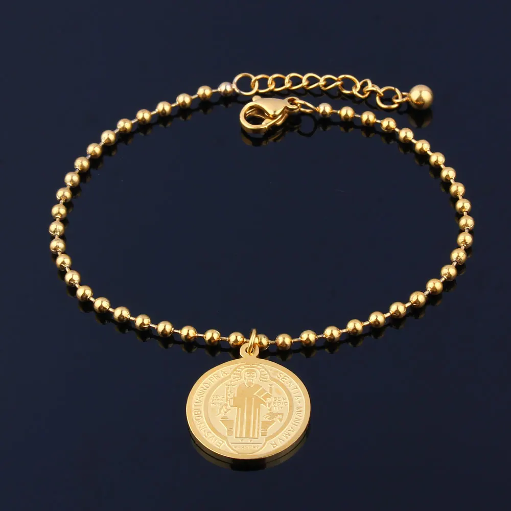 Браслет женский из нержавеющей стали с круглыми бусинами 2019 | Украшения и