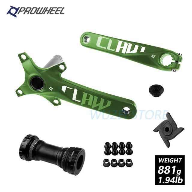 green with BB PROWHEEL 104BCD 170 мм шатун для горного велосипеда алюминиевый сплав с дном MTB велосипедный Кривошип с BB 1/2x10/11 скоростной велосипед части горячая распродажа - Цвет: green with BB