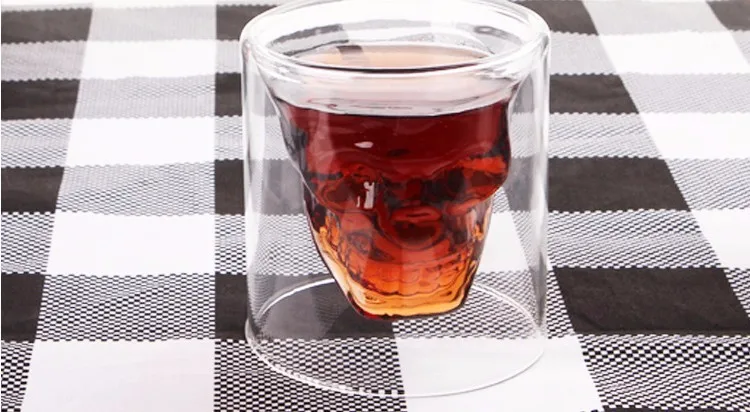 250 мл большой размер череп пивные стаканы drinkware, стеклянные чашки