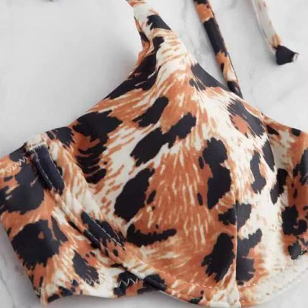 Женский бикини 2020 женский леопардовый с принтом купальник из двух частей пуш-ап