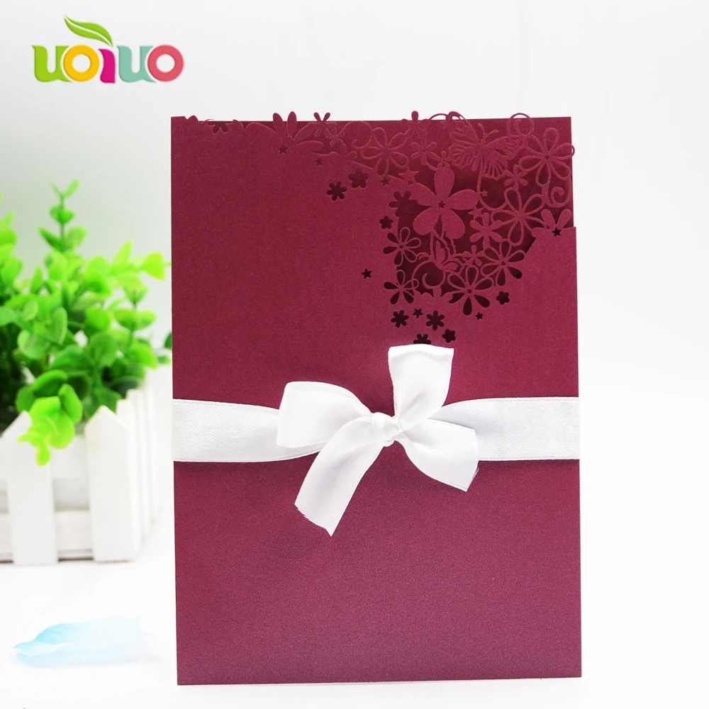 Элегантная винно красная карманная причудливая открытка с кружевами 50 я