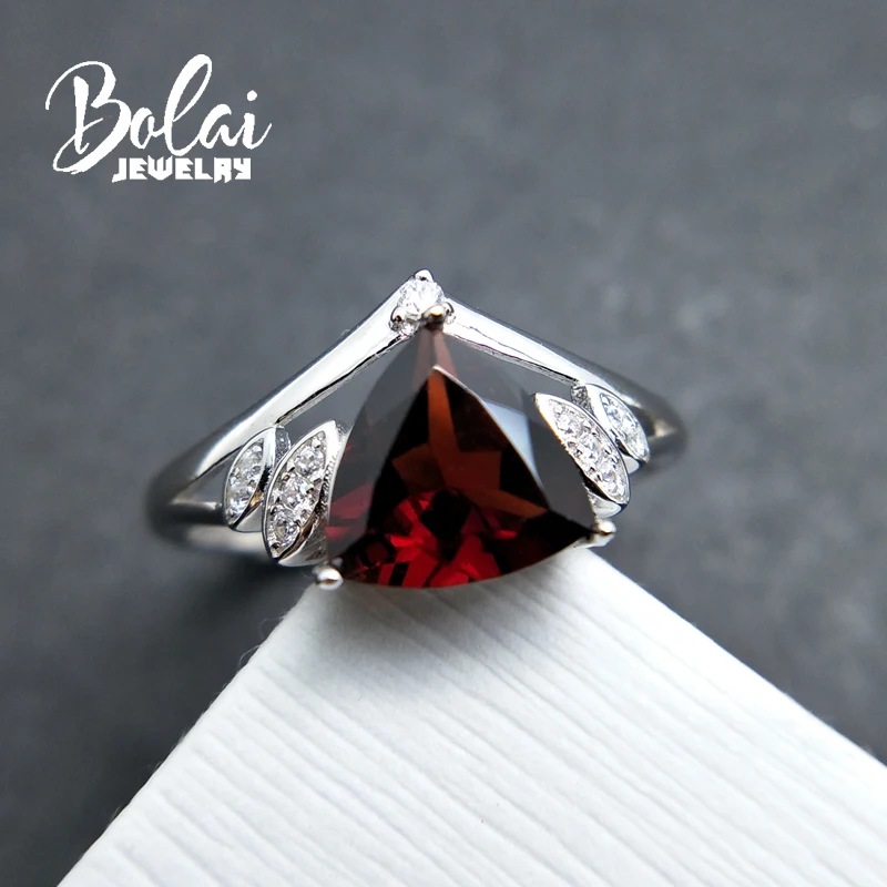 Bolaijewelry, Классический Простой стиль Танзанит Цвет Топаз, небесный топаз и гранат драгоценный камень кольцо 925 серебро ювелирные украшения для женщин