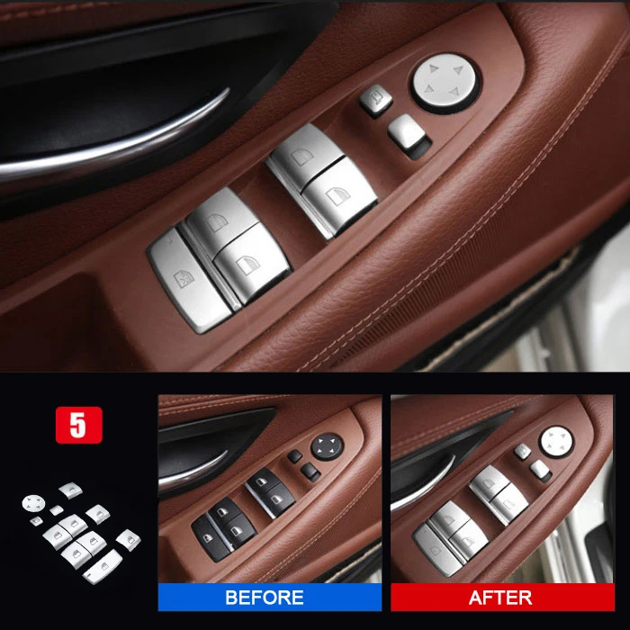 Для BMW 5 series F10 F18 525 528 2011 + Автомобильный Стайлинг интерьера хромированный