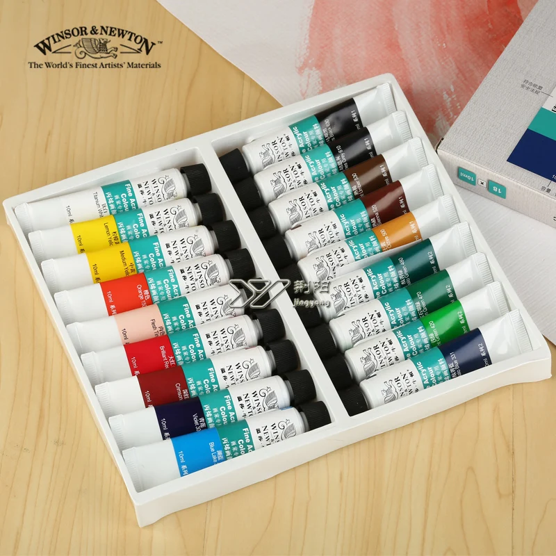 Winsor Newton, 18 цветов, акриловая краска, набор цветов, настенная одежда, Цветная Керамическая акриловая краска, профессиональная, сделай сам, искусство