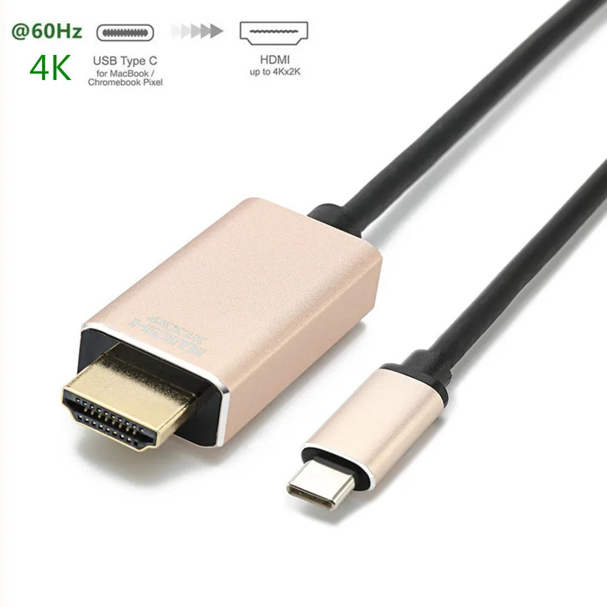 USB Type C к HDMI кабель 4K 60HZ конвертер папа мужчине адаптер 1 8 м алюминиевый корпус для