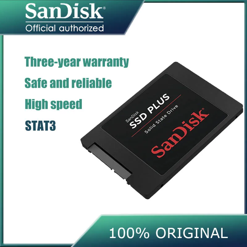 Sandisk 120 ГБ SSD Plus жесткий диск SATA III 2 5 &quot240 Внутренний твердотельный накопитель 480