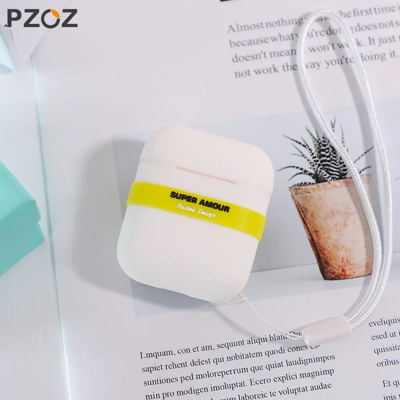 PZOZ чехол для Airpods Bluetooth беспроводные наушники защитный Apple Air Pods наушников