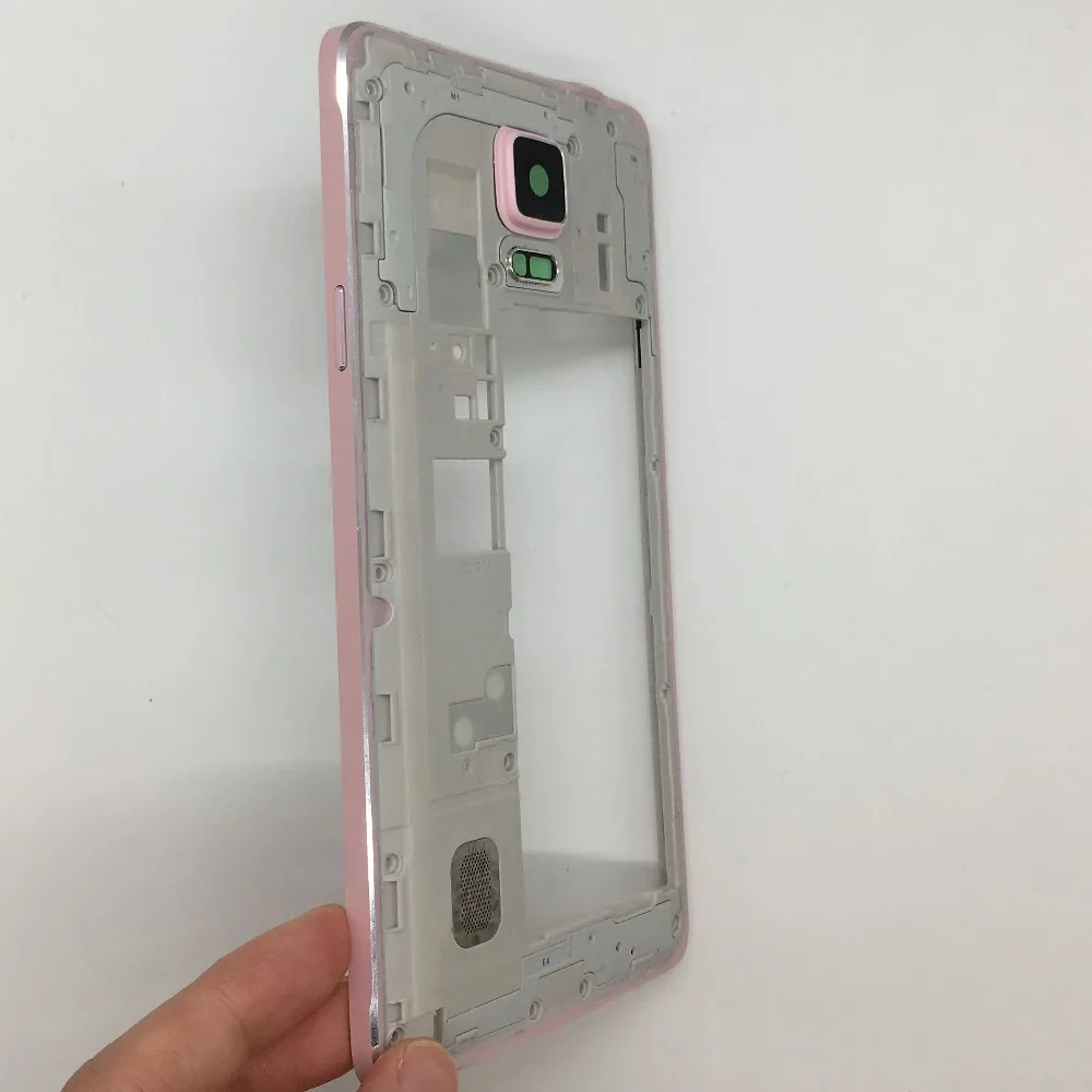 Для samsung Galaxy Note 4 N910F N910A N910G N910T N910C N910W8 средняя рамка Корпус+ клей черный белый золотой розовый