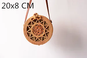 Flower 20x8cm Пляжные сумки из ротанга, новинка, летние соломенные сумки, сумочки ручной работы, женские сумки через плечо, тканые сумки в стиле бохо - Цвет: Flower 20x8cm