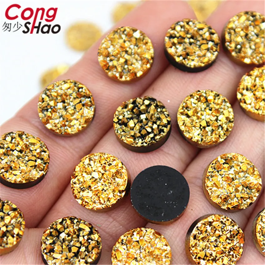 Bling AB Цвет 50 шт. 12 мм вогнутая минеральная поверхность круглые полимерные Стразы плоский с оборота камень Кабошон DIY Свадебные украшения 8Y82