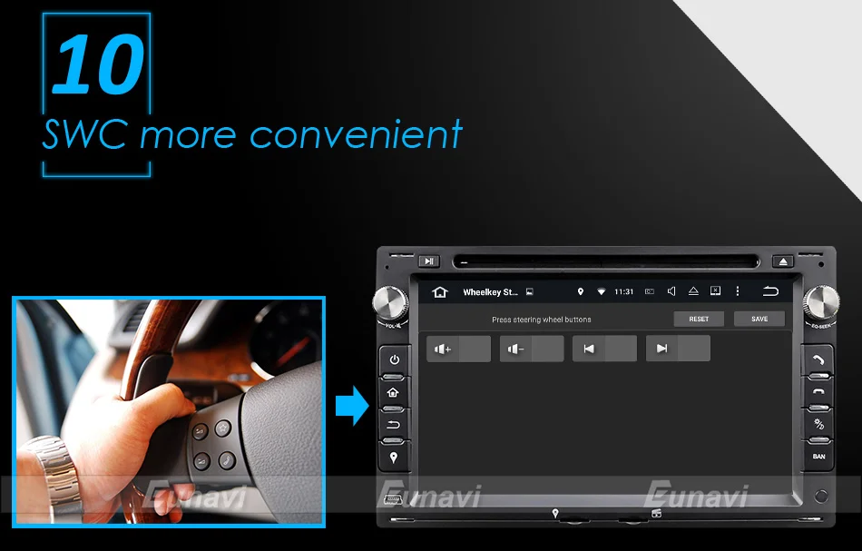 Eunavi 2 Din 7 ''Android 9,0 автомобильный dvd-плеер четырехъядерный gps радио для VW/Volkswagen/PASSAT/B5/MK5/GOLF/POLO/TRANSPORTER стерео BT