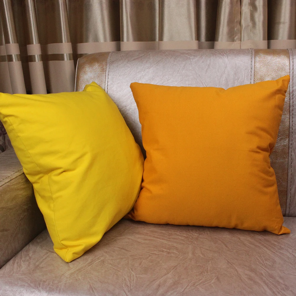 CURCYA Fashion Solid Colors Cushion Covers for Sofa Chair Seat 100% Cotton Canvas Throw Pillow Cover Home Decorative Pillowcases | Дом и сад