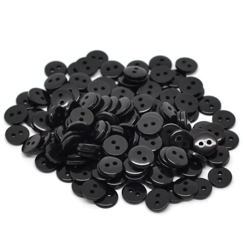 DoreenBeads полимерная пуговица для шитья скрапбукинга круглые черные два отверстия