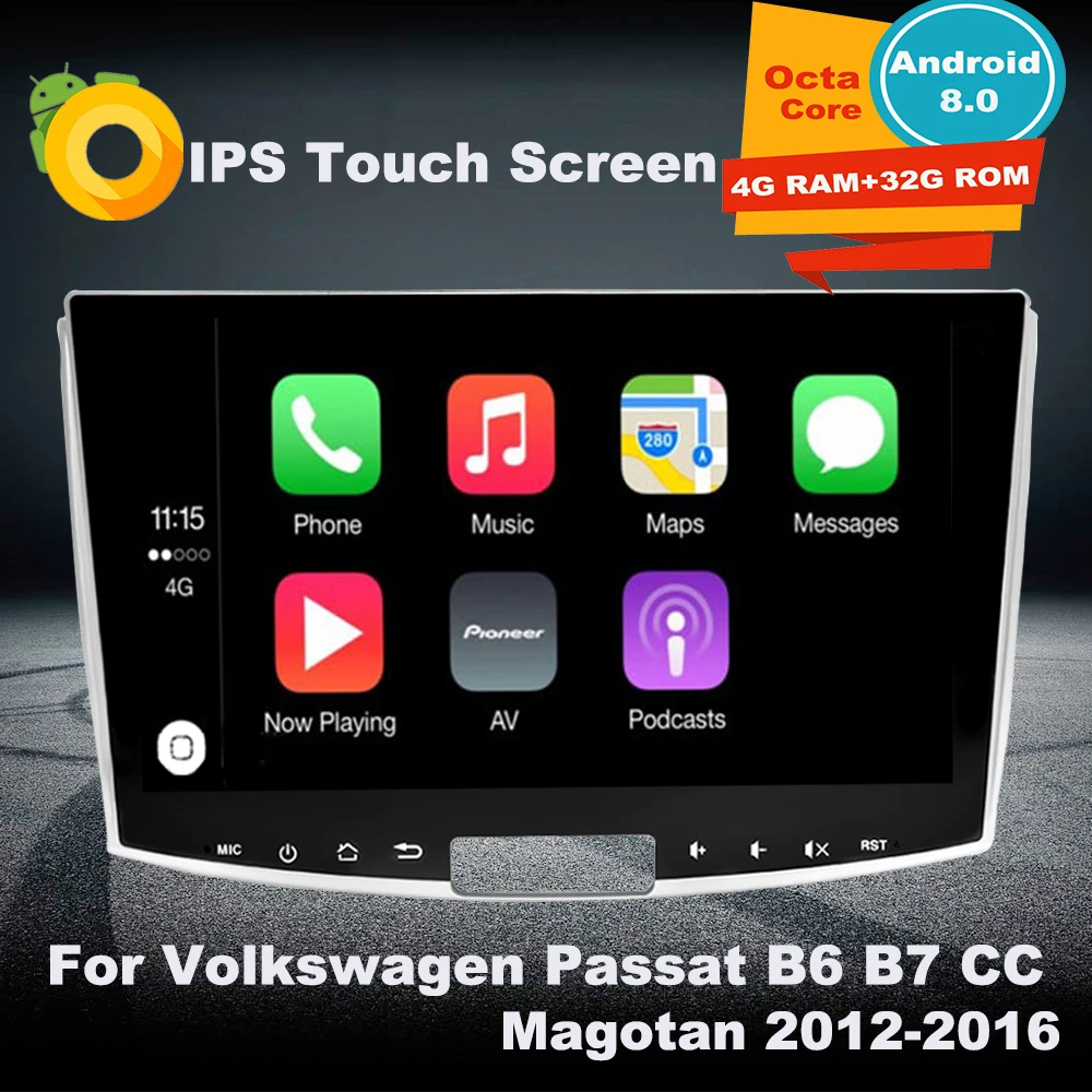 Поддержка Apple Carplay Android 8 0 Автомобильный GPS мультимедийный плеер для Volkswagen Passat B6 B7 CC