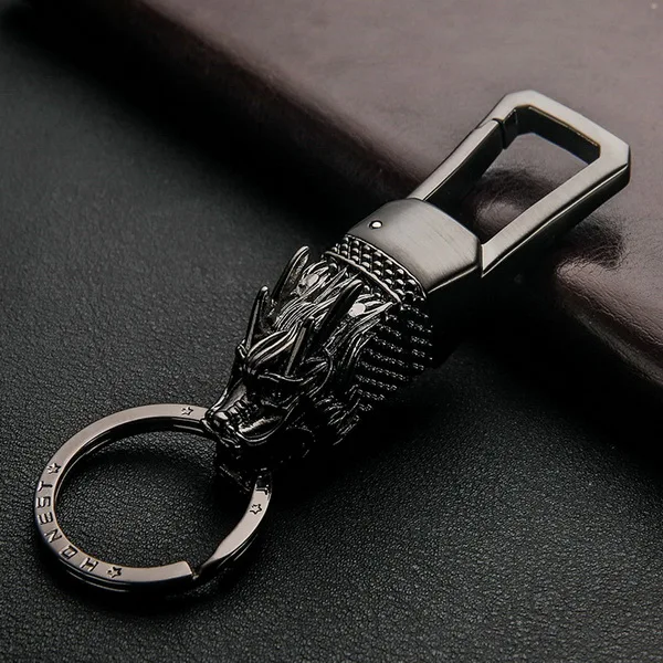 Black Nickel Drawing Бренд HONEST Тотем бутик автомобильный брелок держатель кольцо Дракон мужской брелок сумка Подвеска Шарм Сплав Шарм ювелирные изделия - Цвет: Black Nickel Drawing