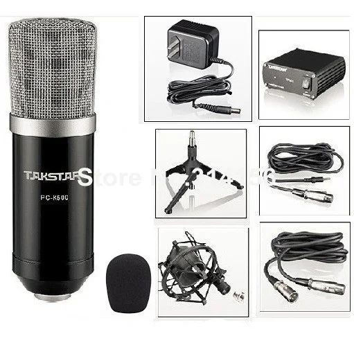 Takstar PC-K500/PC K500 профессиональный студийный микрофон для записи конденсаторный микрофон для компьютерной сети, полный комплект