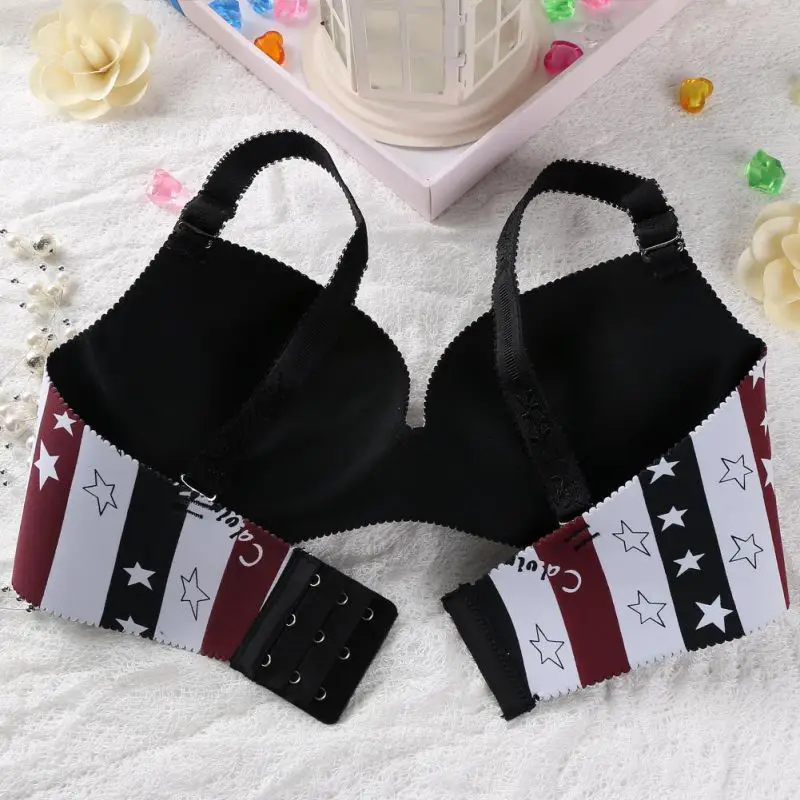 Fashion Deep V Sexy Brassiere Underwear Seamless Wire Free Bras For Women Lady Striped Push Up Bra Y6 | Женская одежда