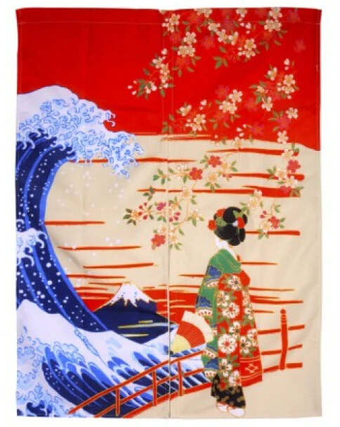 

(Customized Accept) Korea/Japan/China Sushi Restaurant Kitchen Hanging Doorway Cloth Curtain-Beauty(85x140cm)