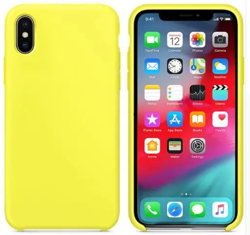 8 fresh yellow Хороший жидкий силиконовый однотонный чехол для IPhone X XS MAX XR Официальный чехол для IPhone 7 6s 6 8 Plus мягкая задняя крышка из ТПУ Fundas без логотипа - Цвет: 8 fresh yellow