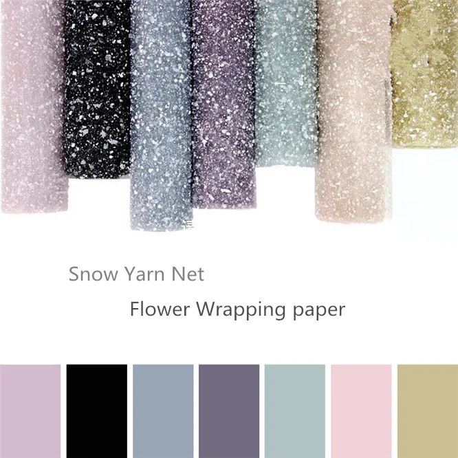 2 Roll 50cm*4yard flower Wrapping Paper DIY Bouquets Accessories Wedding Bouquet Decor Gift Packaging Material Snow Yarn Net