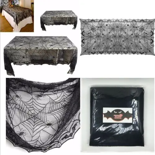 2018 новая скатерть на тему Хэллоуина Черная кружевная дверь Curtai украшение мебели
